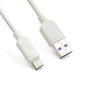 USB-A to Micro USB Charging Cable, Data Sync Cable for Mobile Devices (White, 1 m)