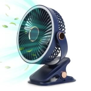 Portable Clip Fan USB Rechargeable Desk Fan with Adjustable Angle and Multiple Speed Settings for Home Office Travel