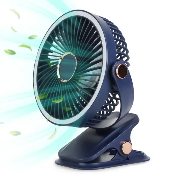 Portable Clip Fan USB Rechargeable Desk Fan with Adjustable Angle and Multiple Speed Settings for Home Office Travel