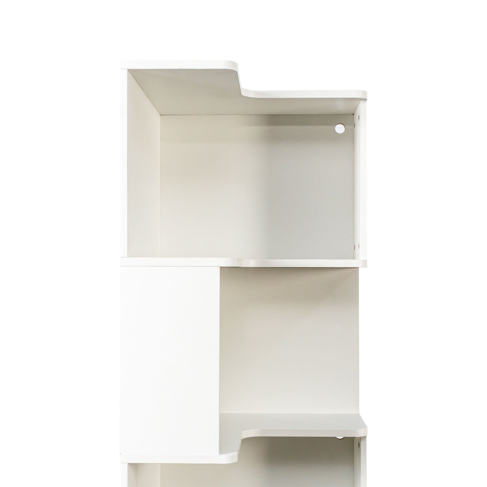 5-Tier Corner Bookshelf with LED Lighting, Freestanding L-Shaped Display Shelf (White) - Image 3