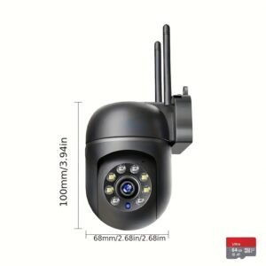360° Outdoor Wi-Fi Security Camera with Night Vision, Motion Detection & Mobile App Control (1080p)