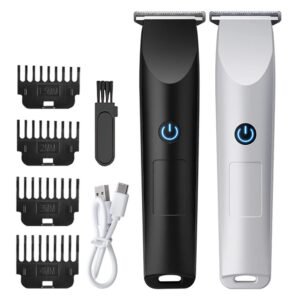 Rechargeable Hair Clipper for Men with Guide Combs (Black)