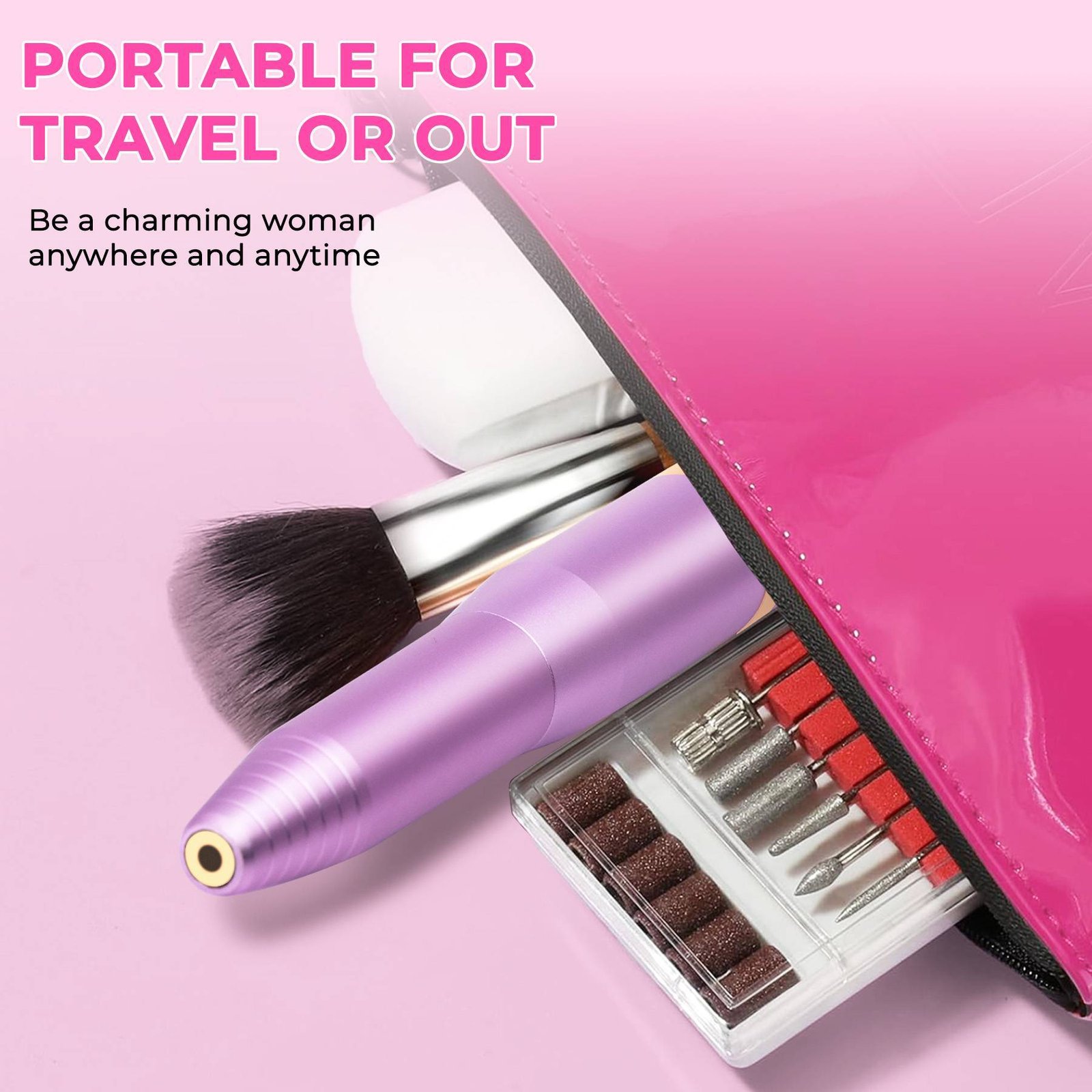 Professional Portable Electric Nail File Kit, Manicure With Nail Drill Bits - Image 4