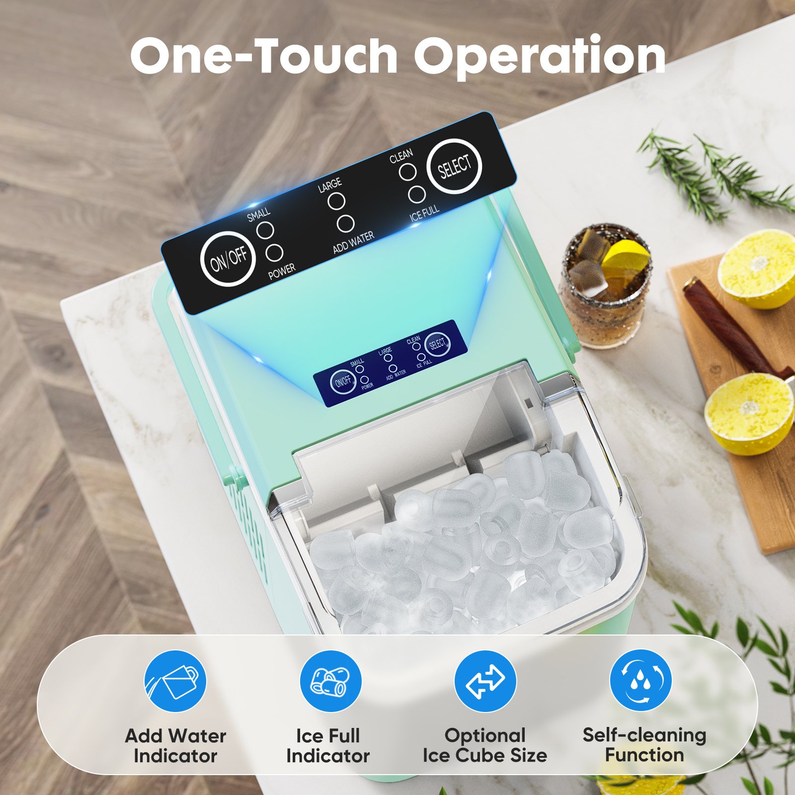 Portable Countertop Ice Maker Machine with Self-Cleaning Function and Ice Scoop - Image 6