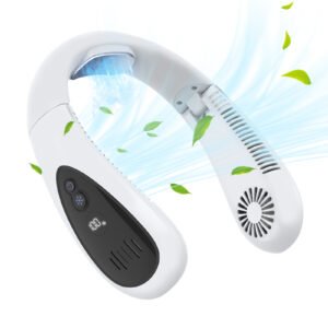 Portable Neck Fan USB Rechargeable Folding Personal Fan with Adjustable Angle and Multiple Speed Settings