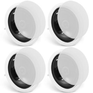 4-Pack 6.5-Inch In-Ceiling Speakers, Flush Mount Home Audio Speakers (8 Ohm, 89dB)
