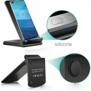 Qi Wireless Charging Stand for Compatible Smartphones (Black)