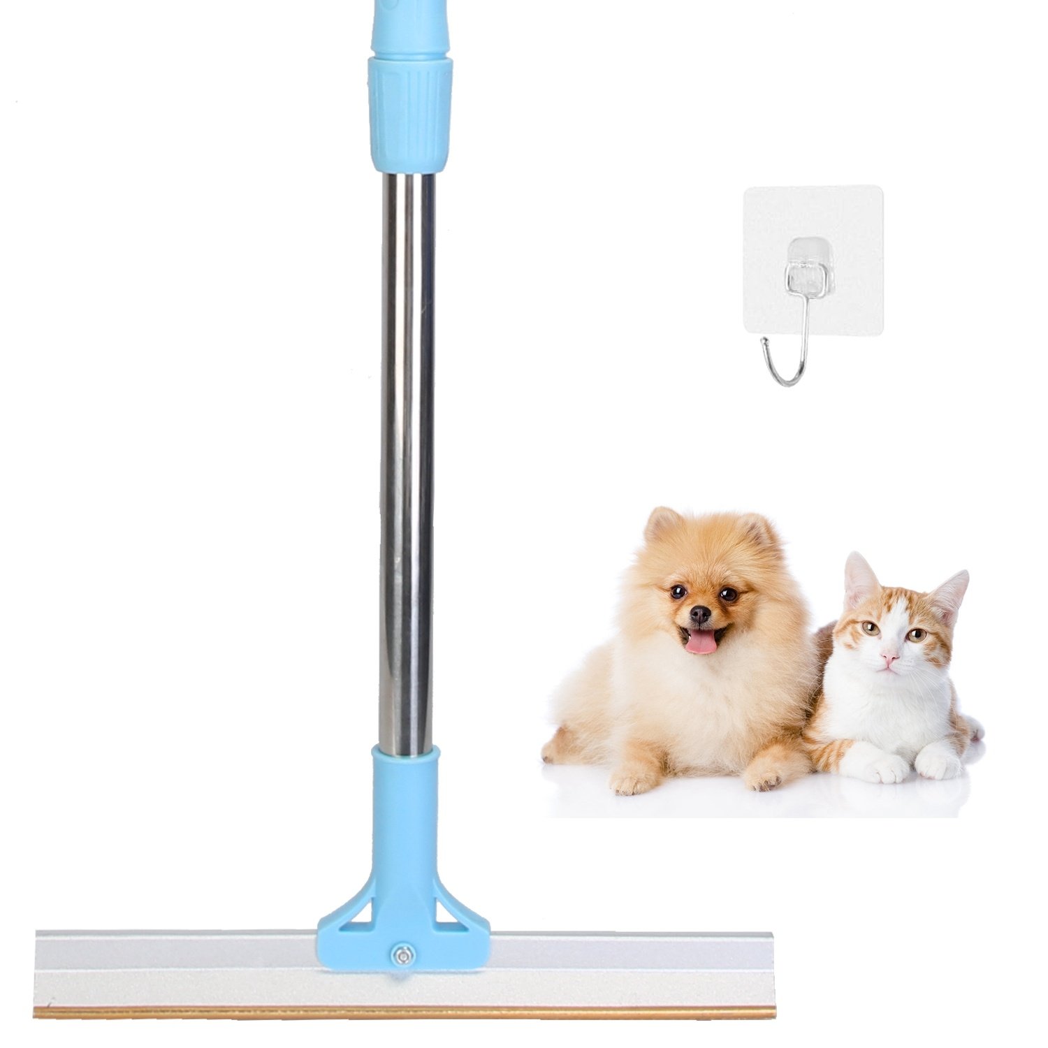 Telescopic Pet Hair Removal Rake for Carpet and Upholstery