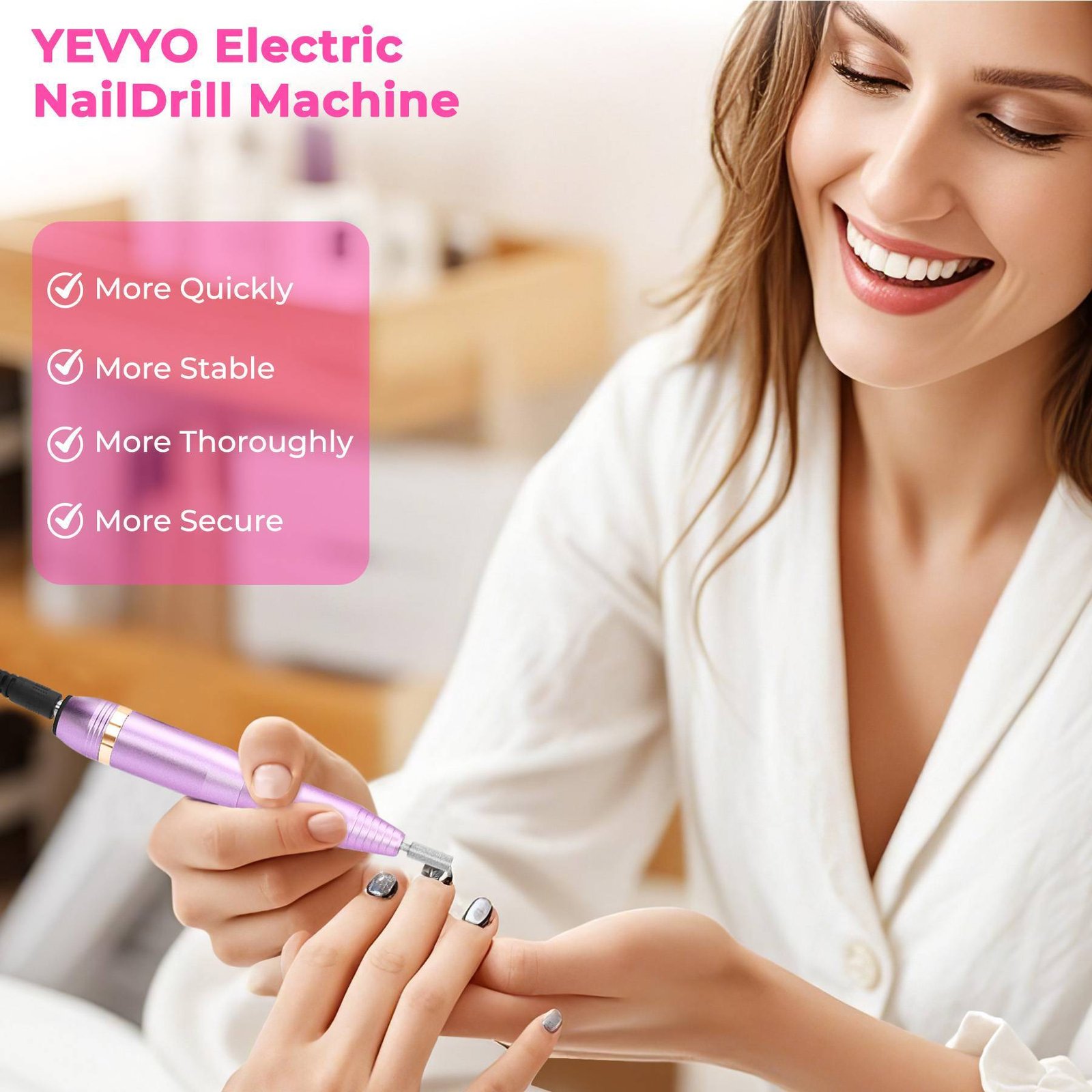 Professional Portable Electric Nail File Kit, Manicure With Nail Drill Bits - Image 2