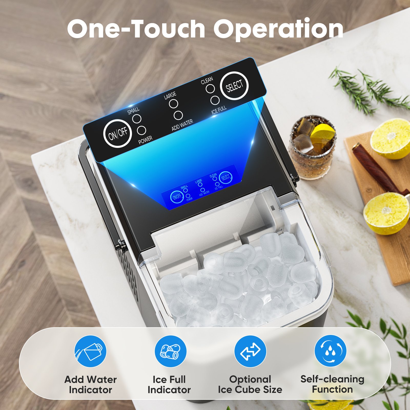 Portable Countertop Ice Maker Machine with Self-Cleaning Function and Ice Scoop - Image 10