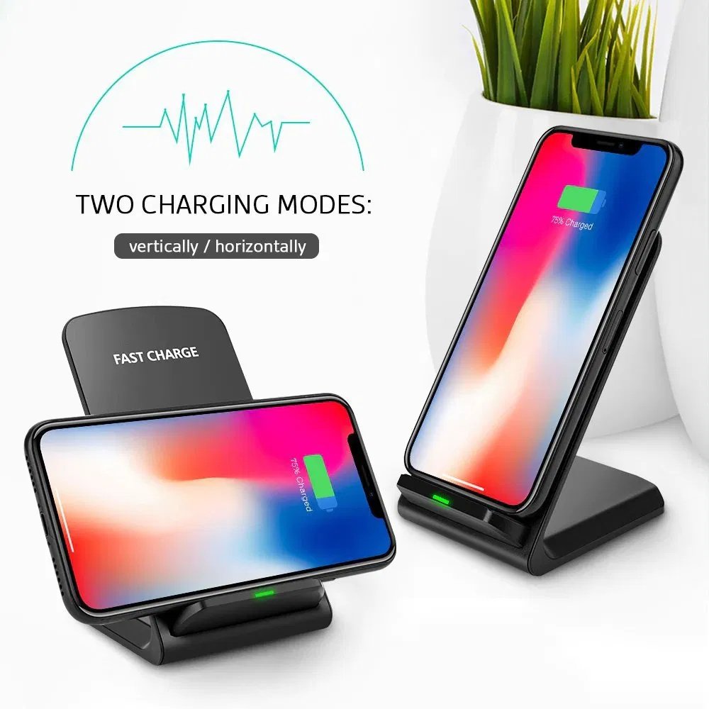 Qi Wireless Charging Stand for Compatible Smartphones (Black) - Image 5