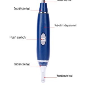 Electric Nose and Ear Hair Trimmer for Men and Women (Blue)