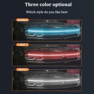 Universal Car LED Hood Light Strip, 12V Flexible Daytime Running Light, 70 Inch