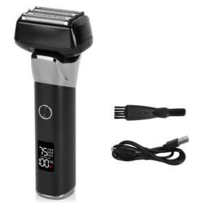 Electric Beard Trimmer for Men with Pop-Up Detail Trimmer (Black)