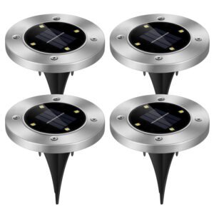 4-Pack Solar Ground Lights – Waterproof Outdoor LED Pathway Lights for Lawn and Patio