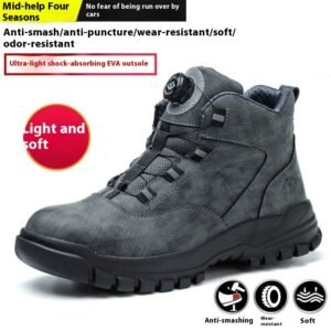 Men’s Steel Toe Safety Work Boots – Slip Resistant Lightweight Protective Shoes
