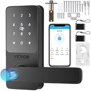 Smart Door Lock with Keypad and Fingerprint Access – Bluetooth App-Controlled Keyless Entry Lock
