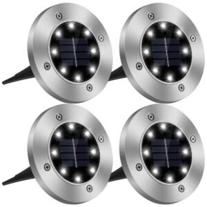 4-Pack Solar Ground Lights IP65 Waterproof – Outdoor LED Pathway Lights for Garden and Lawn